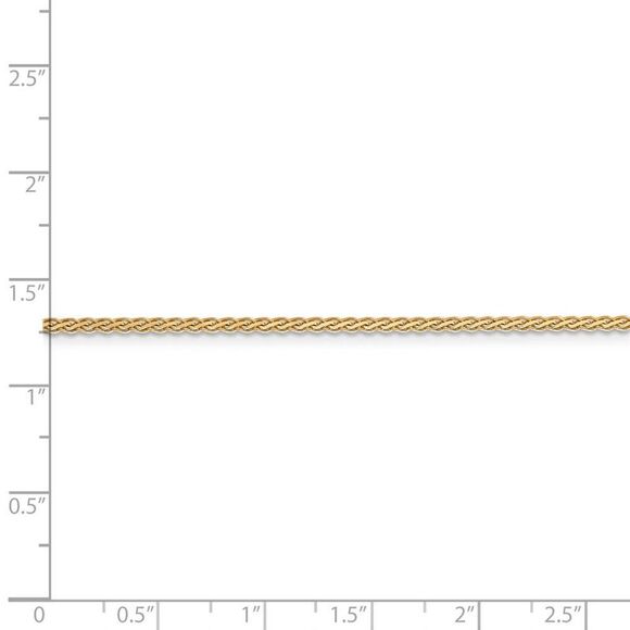 1.8mm, 14k Yellow Gold, Flat Wheat Chain Necklace, 24 Inch - Picture 5 of 8